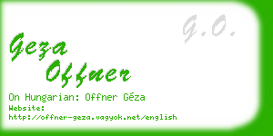 geza offner business card