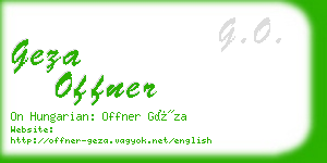 geza offner business card